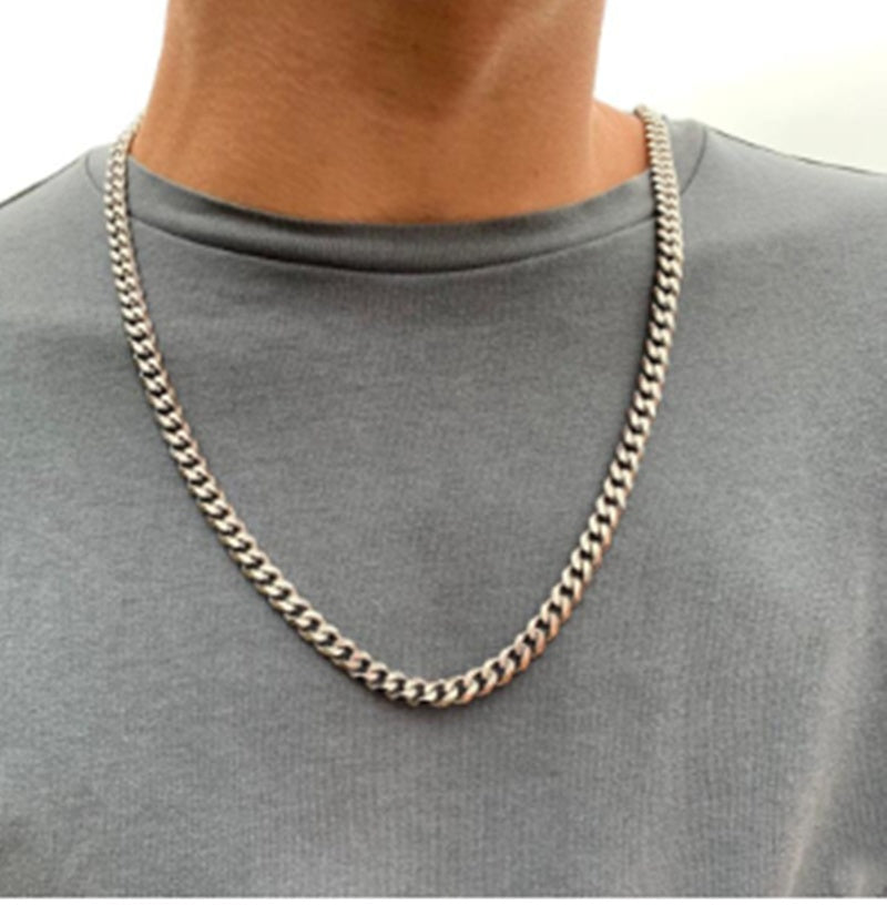 Fashion Cuba Chain Necklace Men Titanium Steel - Nyaabs