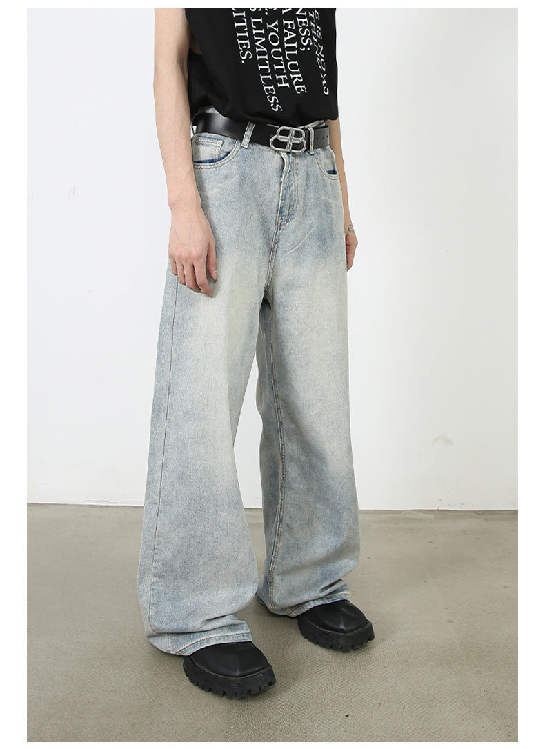 American Retro Washed Straight Jeans Men - Nyaabs