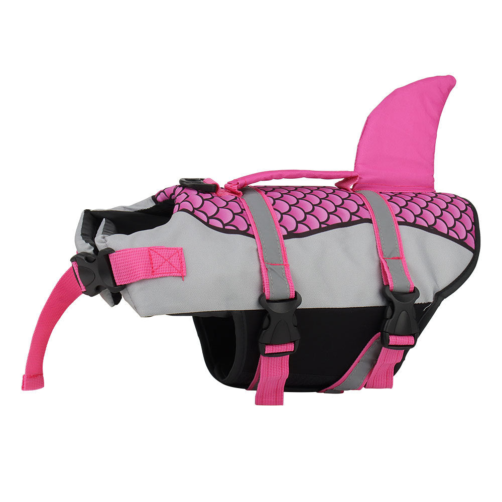 Swim Pet Dog Life Jacket Vest Clothes Life Vest Collar Harness Pets Swimming Summer Swimwear Scales Shark Pet Products - Nyaabs