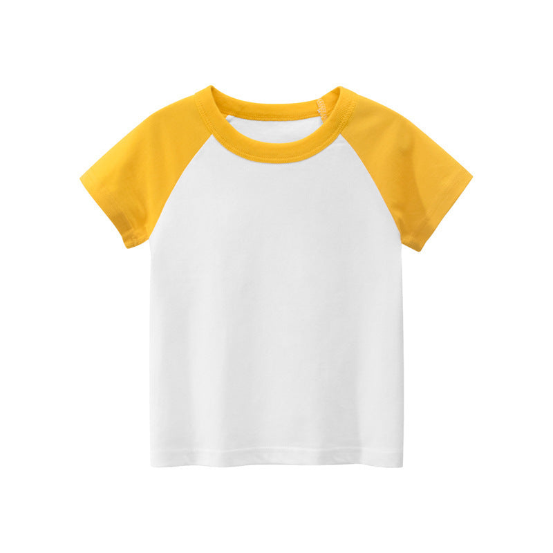 Children's Short Sleeve T-shirt Solid Color Advertising Shirt - Nyaabs