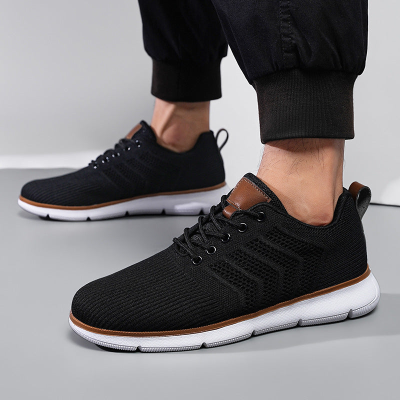 Fashion Lace-up Mesh Sneakers Casual  Flying Woven Walking Sports Shoes For Men - Nyaabs