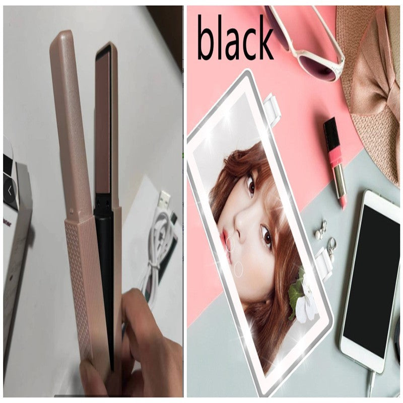 Hair Straightener Cordless Usb Hair Straightener Mini Ceramics Hair Curler 3 Constant Temperature Portable Flat Iron For Travel - Nyaabs