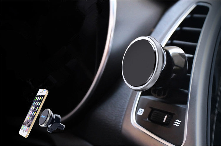 Car mobile phone navigation bracket mobile phone rack outlet magnetic car 360 degree magnetic rotating magnet bracket - Nyaabs