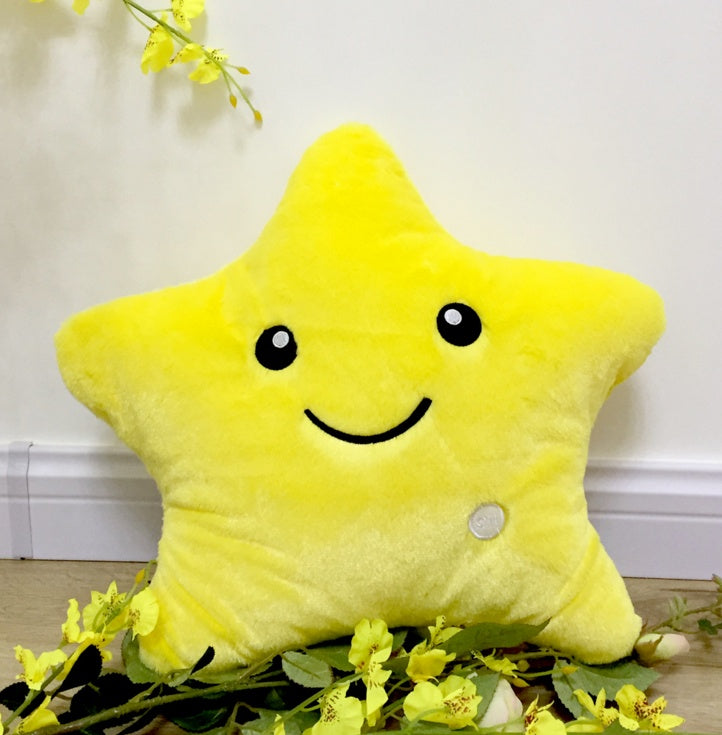 34CM Unique Toy Luminous Pillow Vivid Star Design LED Light Colorful Cushion Stars Plush Pillow Toys Gift For Kids Children Girl - Nyaabs