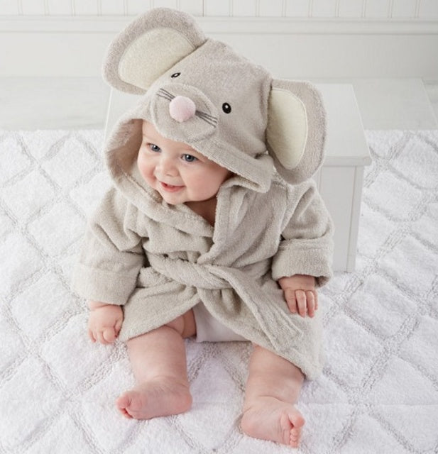 Cartoon Cute Animal Modeling Baby Bath Towels Baby Bathrobes Cotton Children's Bathrobes Baby Hooded - Nyaabs