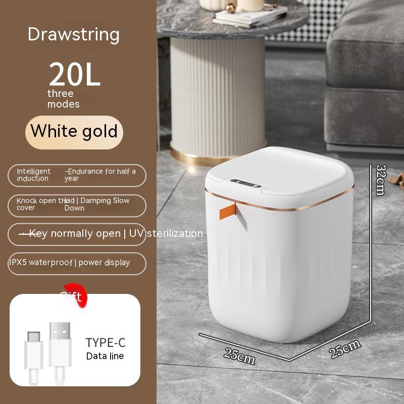 Smart Trash Can With Lid For Bedroom And Living Room Kitchen Storage Box Trash Can Induction Small Car Box Automatic Smart Dustbin Smart Trash Bin nyaabs.com