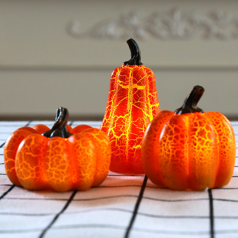 New Halloween Pumpkin Lantern Simulation Pumpkin LED Candle Lamp Resin Luminous Pumpkin nyaabs.com