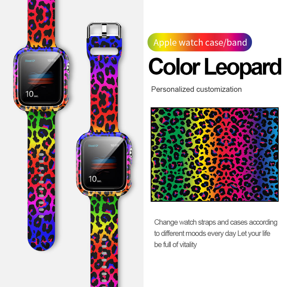 Suitable For Apple Watch Silicone Strap And Case Integrated With Pattern Printing - Nyaabs