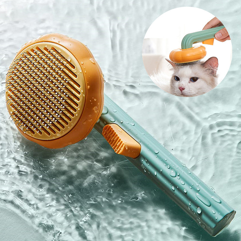 New Pet Cat Brush Hot Selling Hand-held Steel Wire Self-cleaning Comb Looper For Hair Removal nyaabs.com