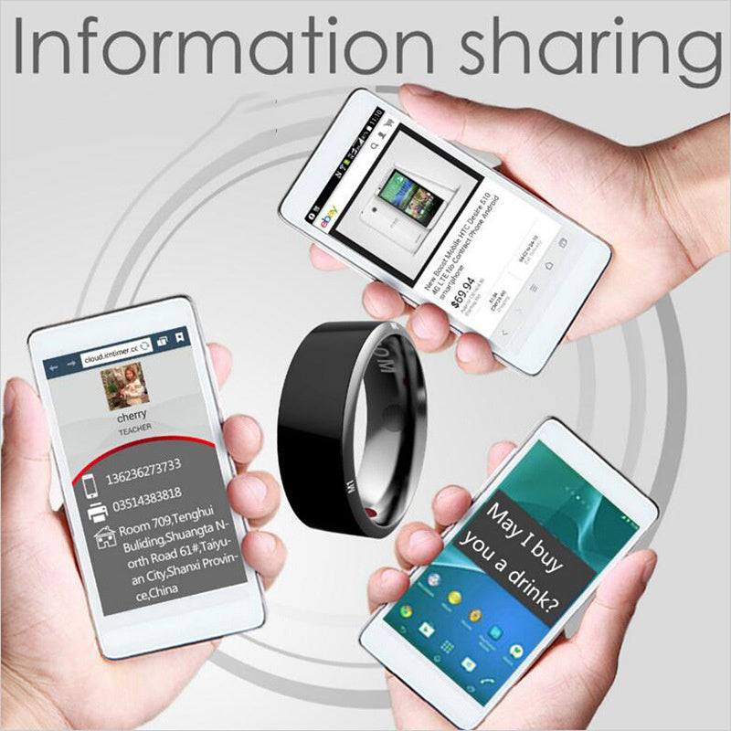 Smart Ring Wearable Device Multifunctional Black High-tech - Nyaabs