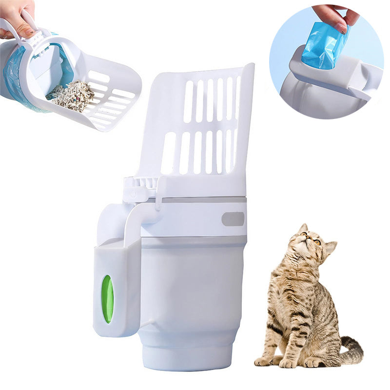 Upgrade Widen Cat Litter Shovel Scoop With Refill Bags Large Cat Litter Box Self Cleaning Cat Waste Bin System Pet Supplies Pet Products - Nyaabs