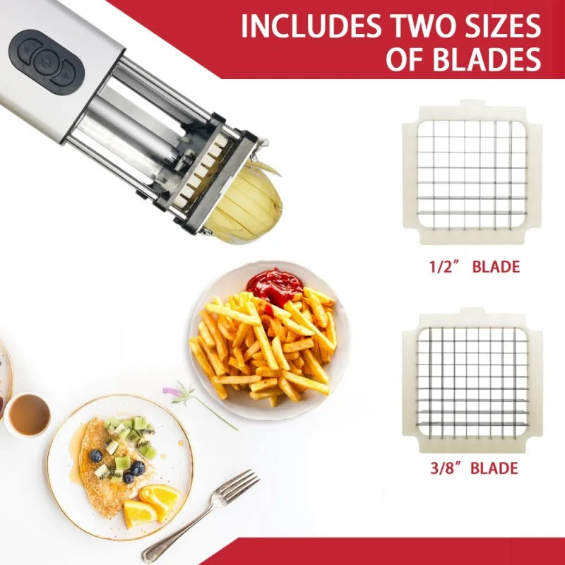 Kitchen Gadget Electric French Fry Cutter With Blades Stainless Steel Vegetable Potato Carrot For Commercial Household - Nyaabs