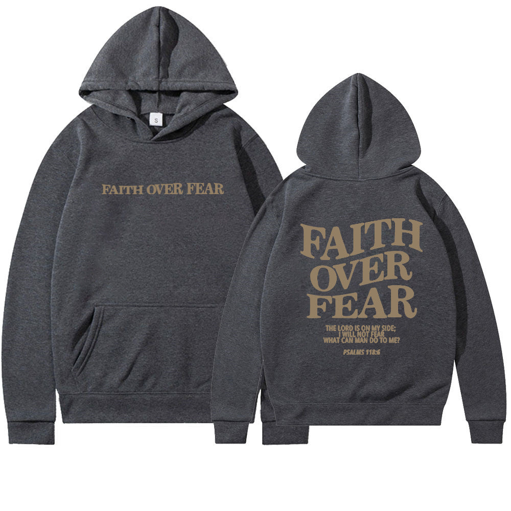 Faith Over Fear Christian Hoodie Christian Sweatshirt Jesus Hoodie Trendy Hoodie Bible Verse Shirt Unisex Aesthetic Clothes - Nyaabs