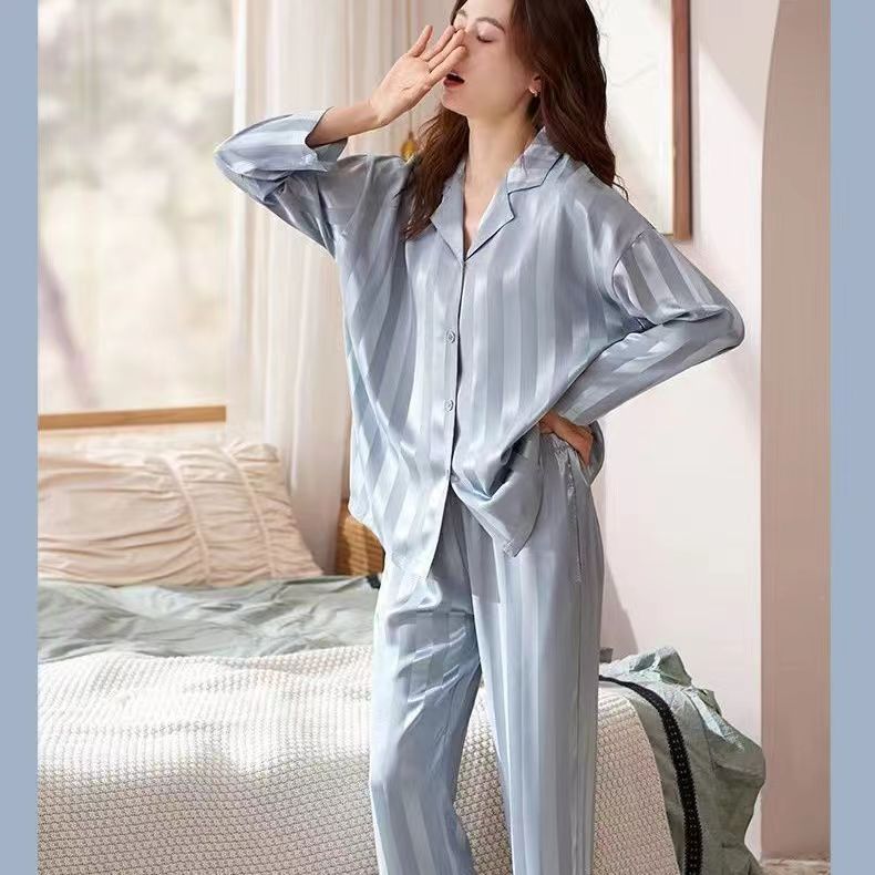 Long Sleeve Trousers Homewear Thin Pajamas Suit nyaabs.com