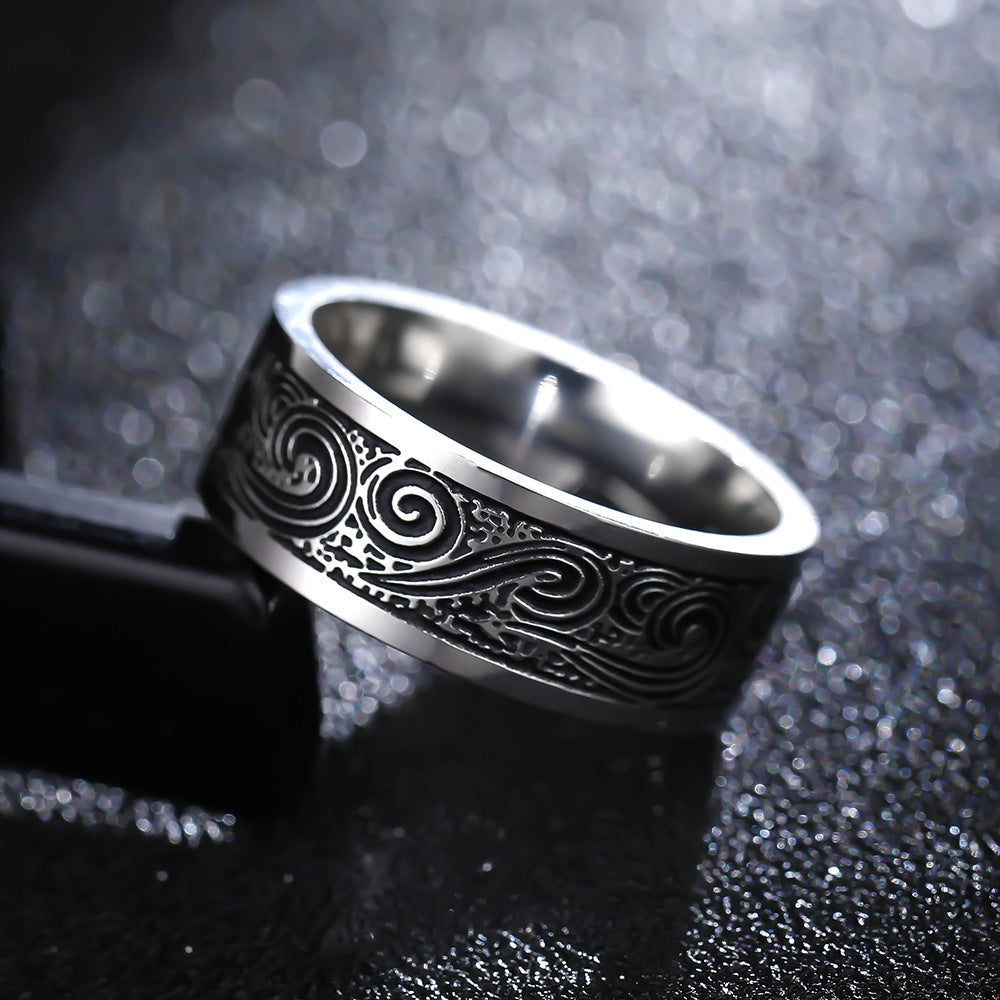 Titanium Steel Retro Men Ring - Nyaabs