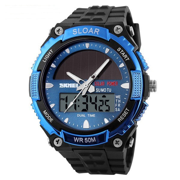 Time Beauty Men's Fashion Solar Watch Waterproof Electronic - Nyaabs