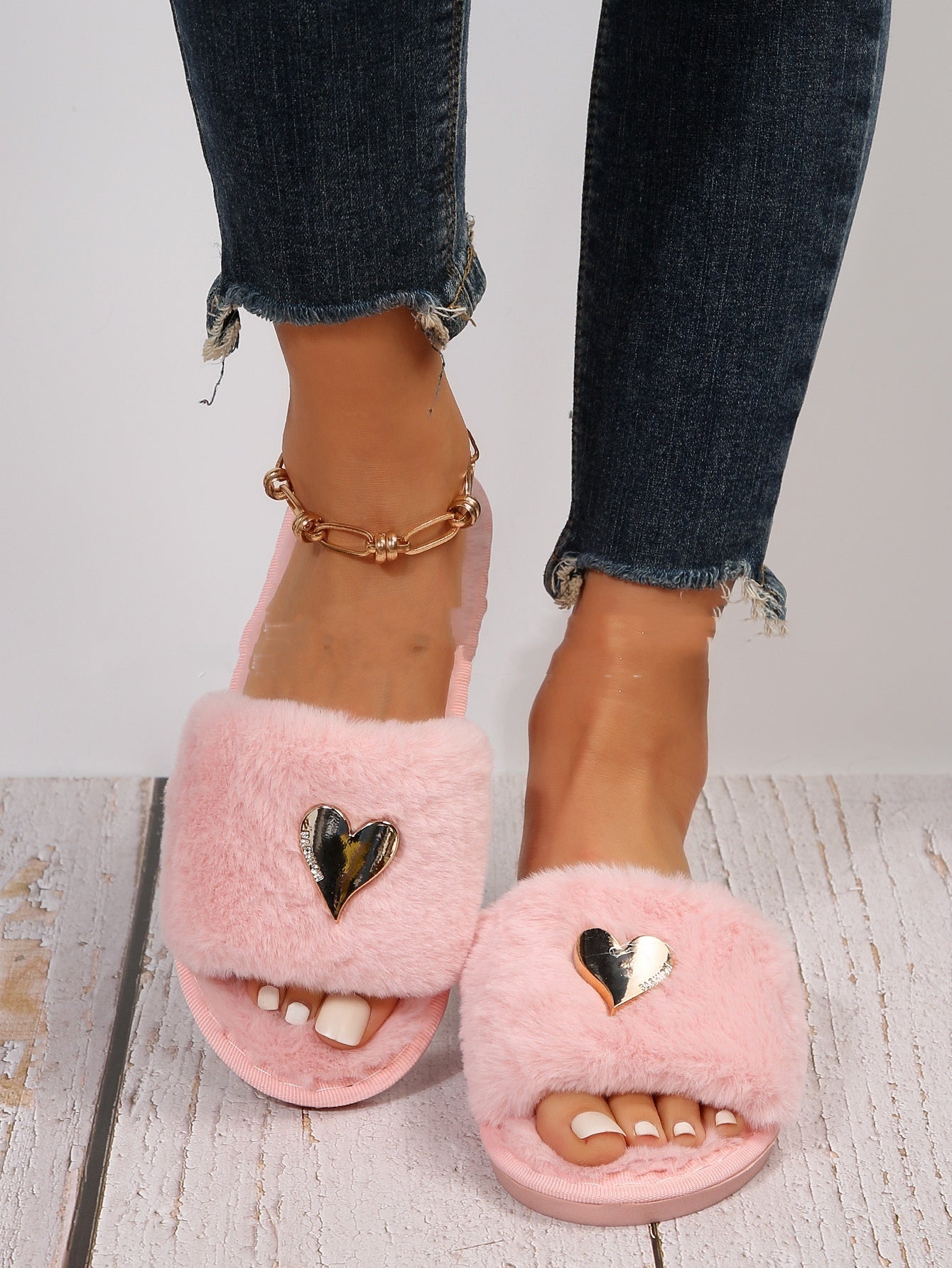 Fluffy Slipper Fall Winter Warm Home Fur Furry Slippers Women Plush Shoes Indoor House Fuzzy Flip Flops Female Padded Fleece Living Bedroom - Nyaabs