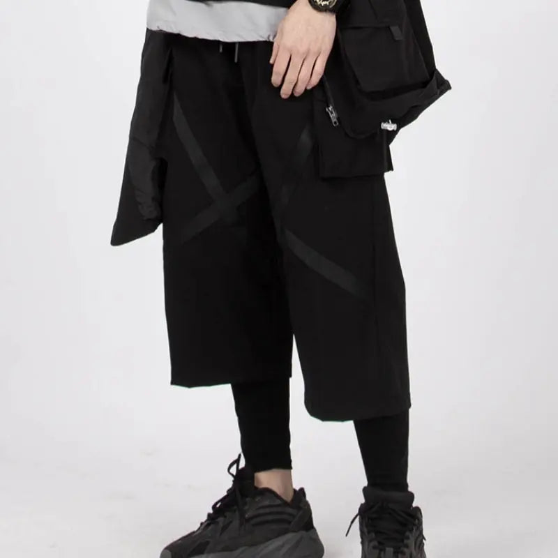 Sagging Straight Leg Wide Leg Pants Cropped Pants - Nyaabs