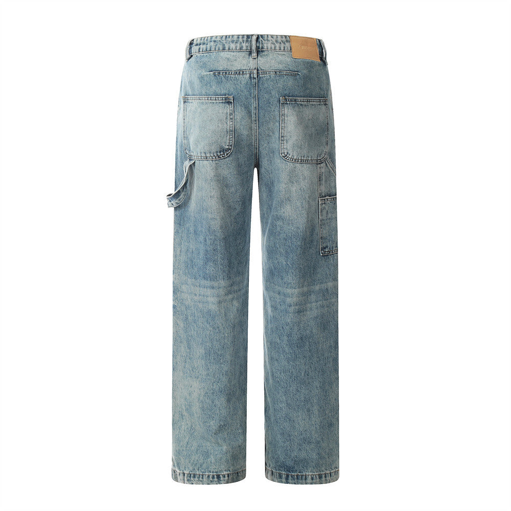 Wide-leg Jeans Men's Loose Casual Wash Straight-leg Trousers - Nyaabs