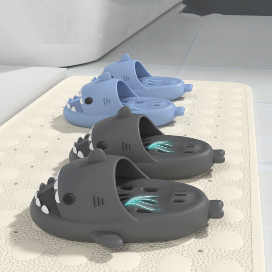 Shark Slippers With Drain Holes Shower Shoes For Women Quick Drying Eva Pool Shark Slides Beach Sandals With Drain Holes - Nyaabs