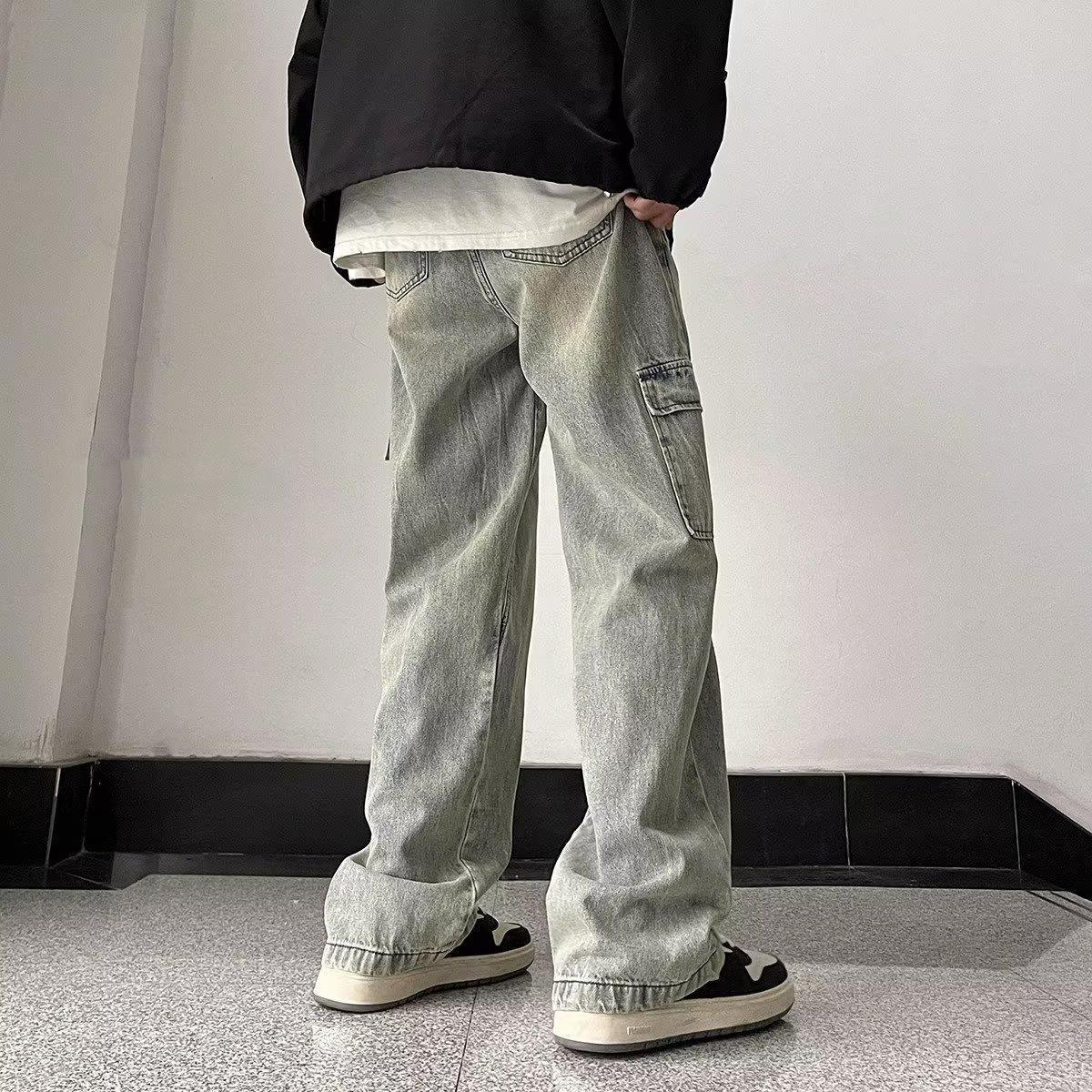 Cargo Jeans Men's Loose Straight Pants - Nyaabs