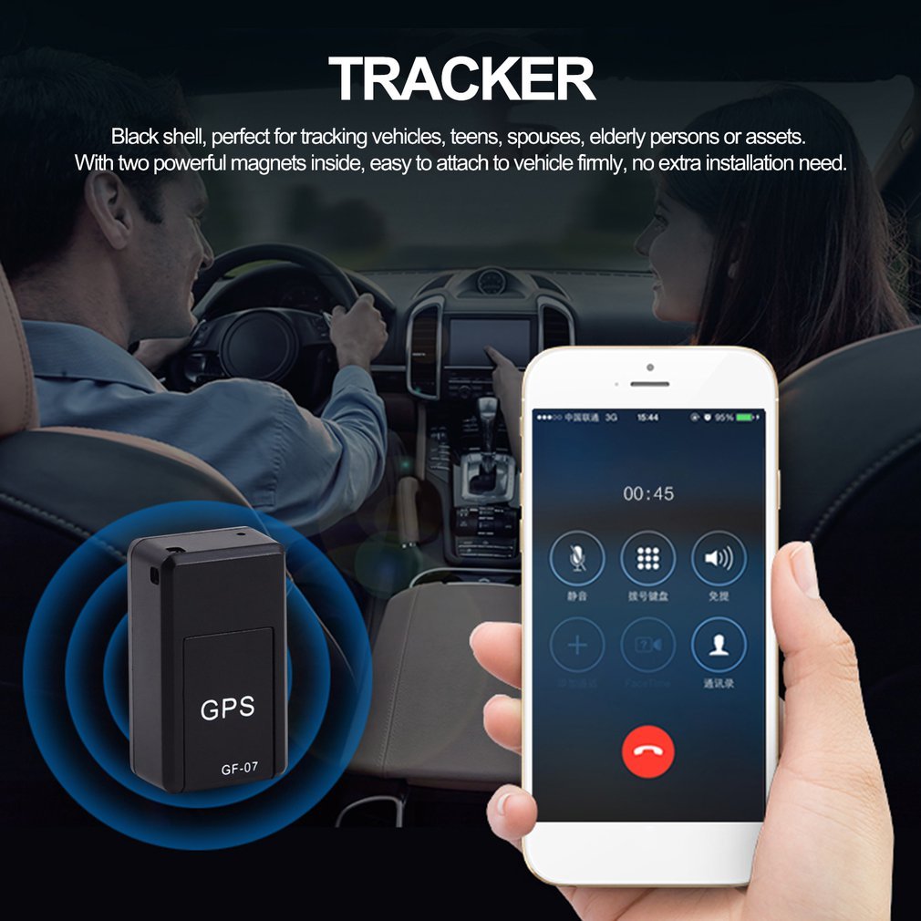 Car Tracker Magnetic Mini Car Tracker GPS Real Time Tracking Locator Device Recordable Anti-lost Rechargeable Locator - Nyaabs