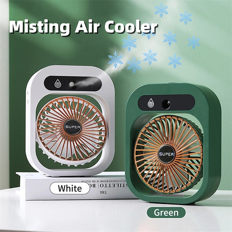 Air Conditioning Fan Desk Misting Fan Air Cooler Cooling USB Rechargeable Humidifier Portable Spray Fan With 3 Wind Speeds Mist Fan For Home - Nyaabs