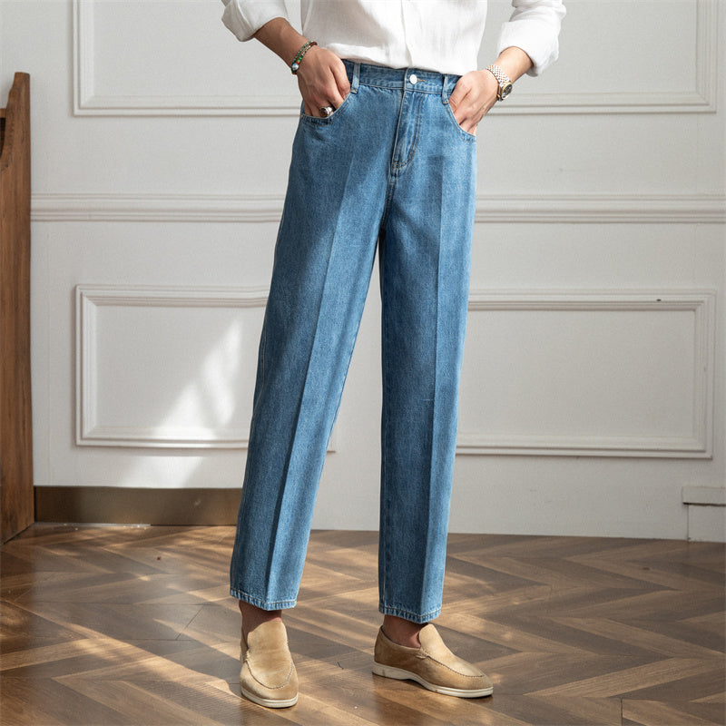 High Waisted Straight Leg Denim Pants Japanese Style - Nyaabs