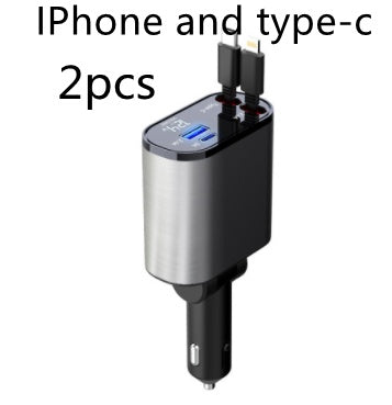 Metal Car Charger 100W Super Fast Charging Car Cigarette Lighter USB And TYPE-C Adapter - Nyaabs