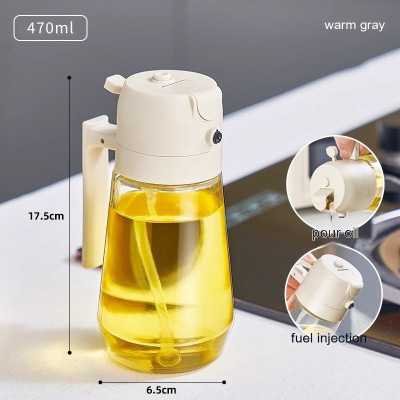 470ML Olive Oil Sprayer Dispenser For Cooking BBQ 2 In 1 Glass Oil Vinegar Soy Sauce Spray Kitchen Oil Bottle For Air Fryer - Nyaabs