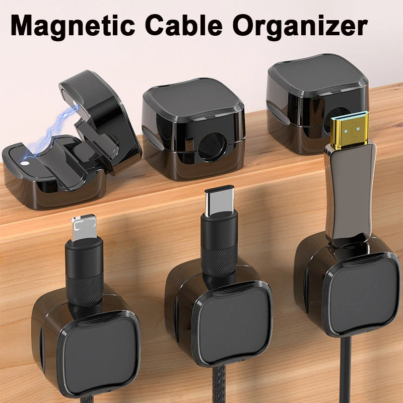 Magnetic Cable Clip Under Desk Cable Management Adjustable Cord Holder Wire Organizer And Cable Management Wire Keeper - Nyaabs