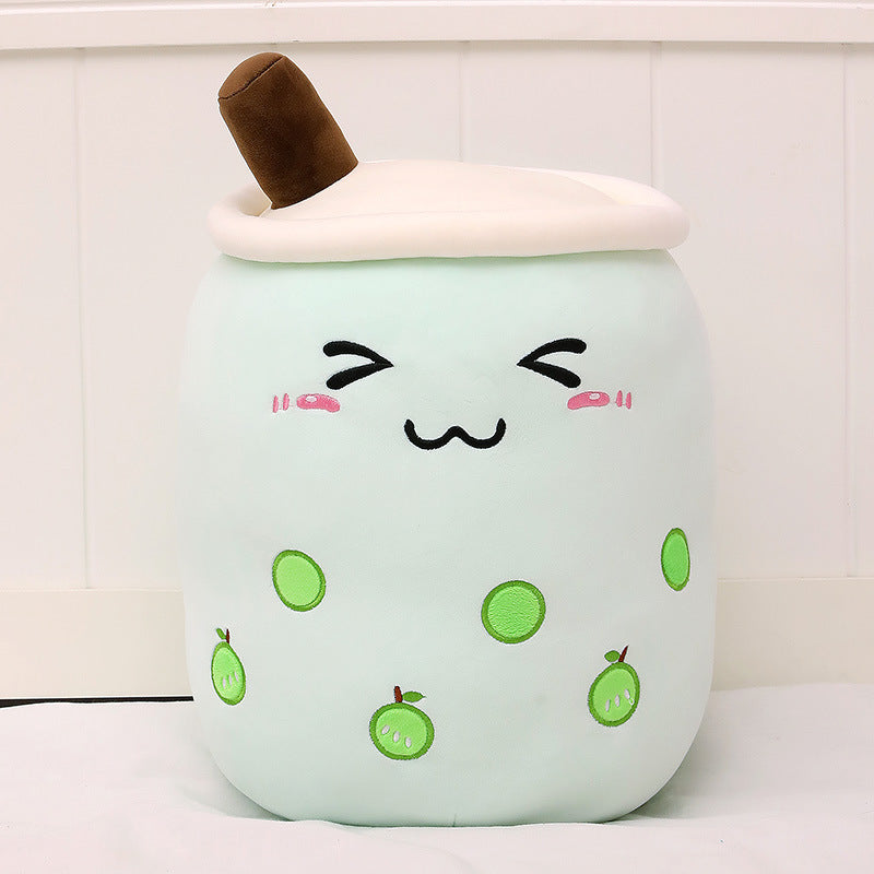 Cute Fruit Drink Plush Stuffed Soft Strawberry Milk Tea Plush Boba Tea Cup Toy Bubble Tea Pillow Cushion Kids Gift - Nyaabs