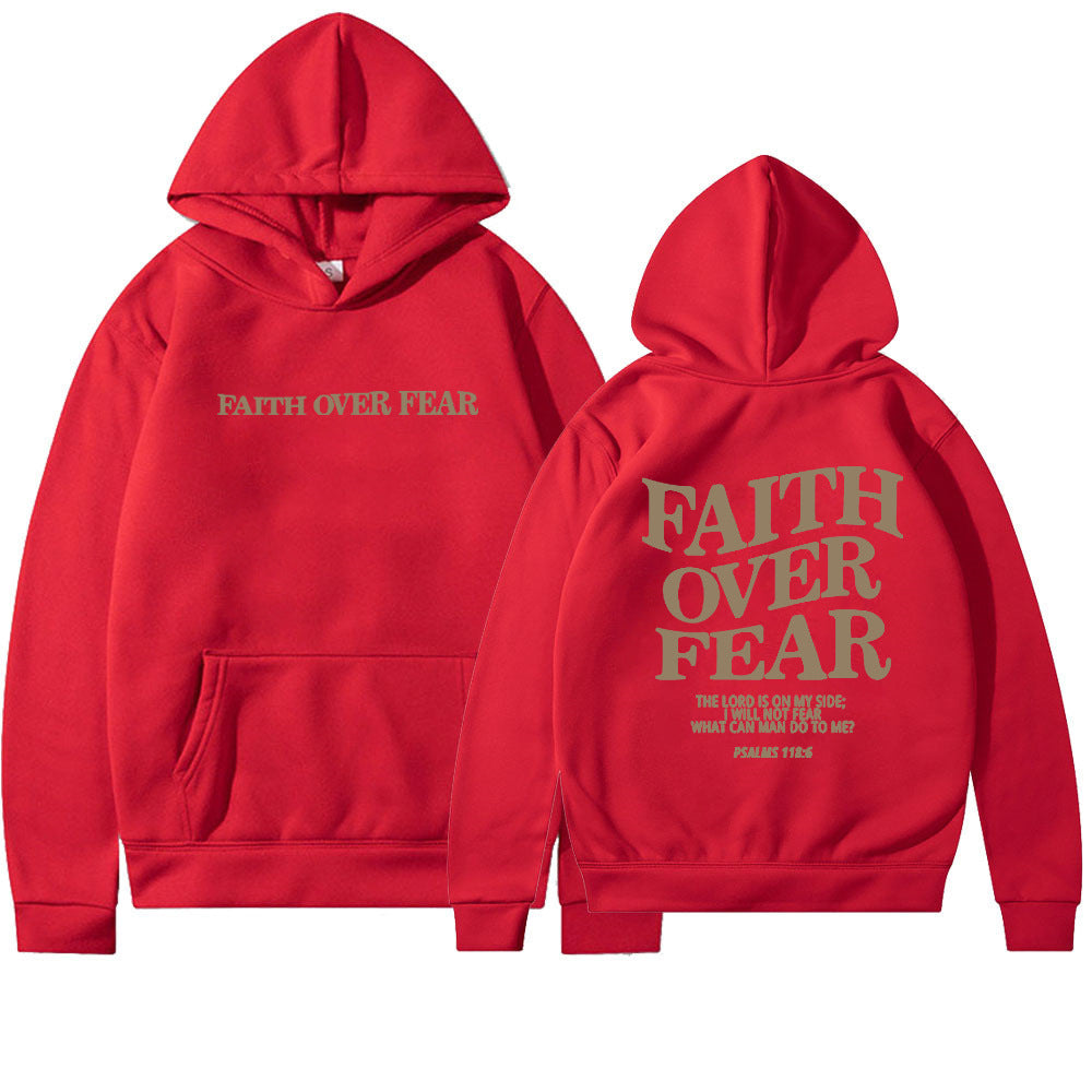 Faith Over Fear Christian Hoodie Christian Sweatshirt Jesus Hoodie Trendy Hoodie Bible Verse Shirt Unisex Aesthetic Clothes - Nyaabs