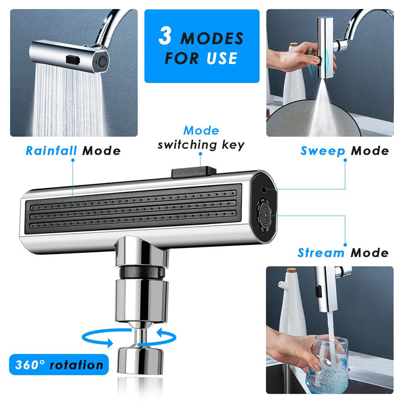 Kitchen Faucet Waterfall Outlet Splash Proof Universal Rotating Bubbler Multifunctional Water Nozzle Extension Kitchen Gadgets nyaabs.com