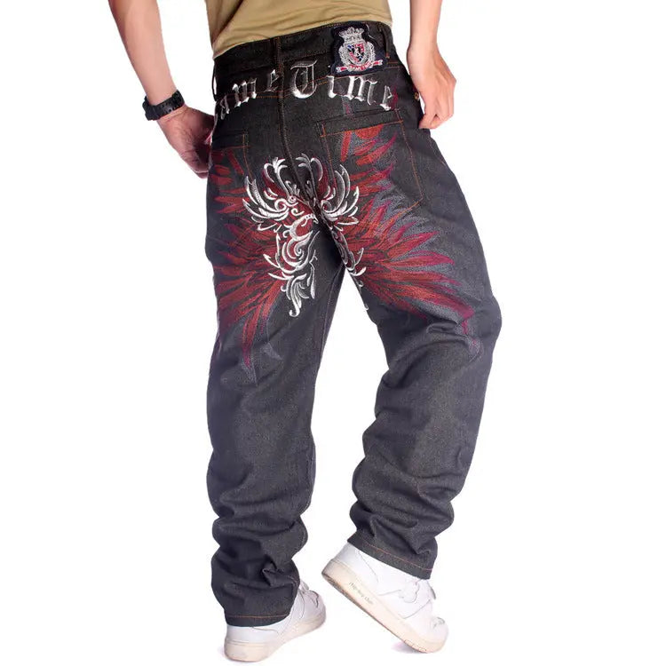 Creative Embroidery Hip Hop Jeans Male - Nyaabs