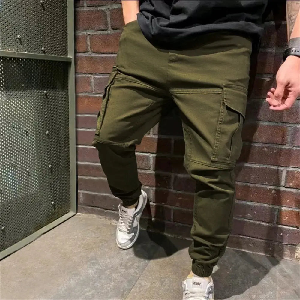 Mens Sports Pants With Pockets Casual Cargo Trousers - Nyaabs