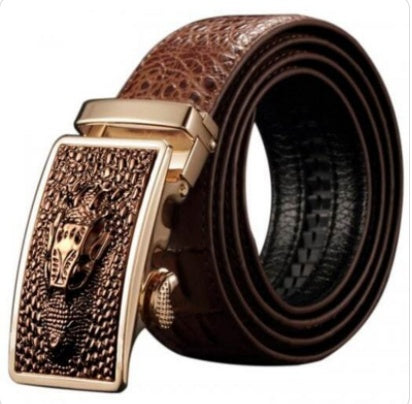 Men's Genuine Leather Belt Automatic Buckle - Nyaabs