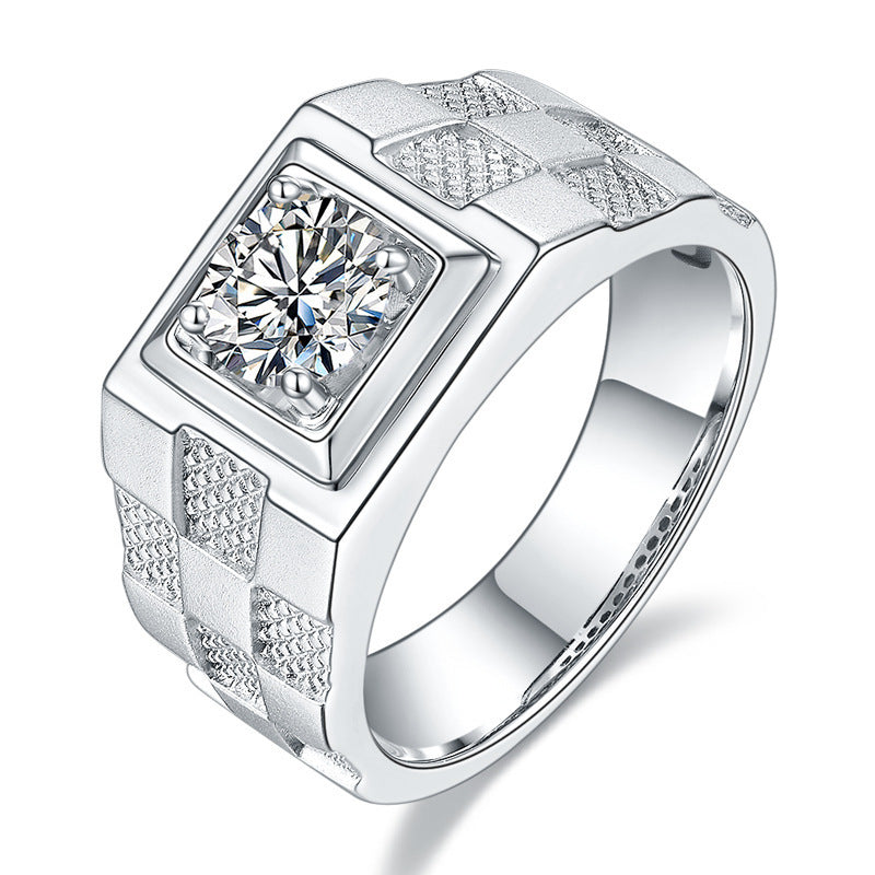 Fashion Moissanite Diamond Ring Simple Men - Nyaabs