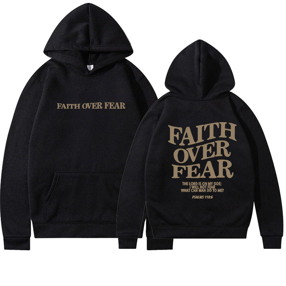 Faith Over Fear Christian Hoodie Christian Sweatshirt Jesus Hoodie Trendy Hoodie Bible Verse Shirt Unisex Aesthetic Clothes - Nyaabs