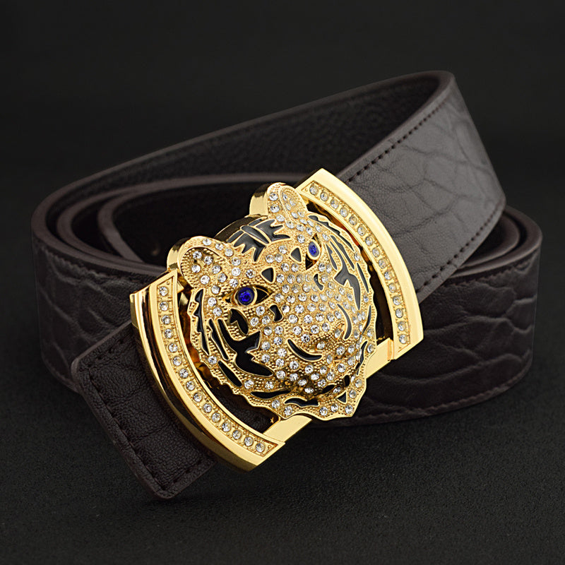 Tiger Style Men's Casual Versatile Leather Belt - Nyaabs