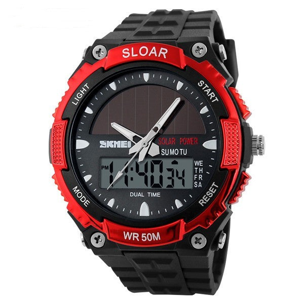 Time Beauty Men's Fashion Solar Watch Waterproof Electronic - Nyaabs