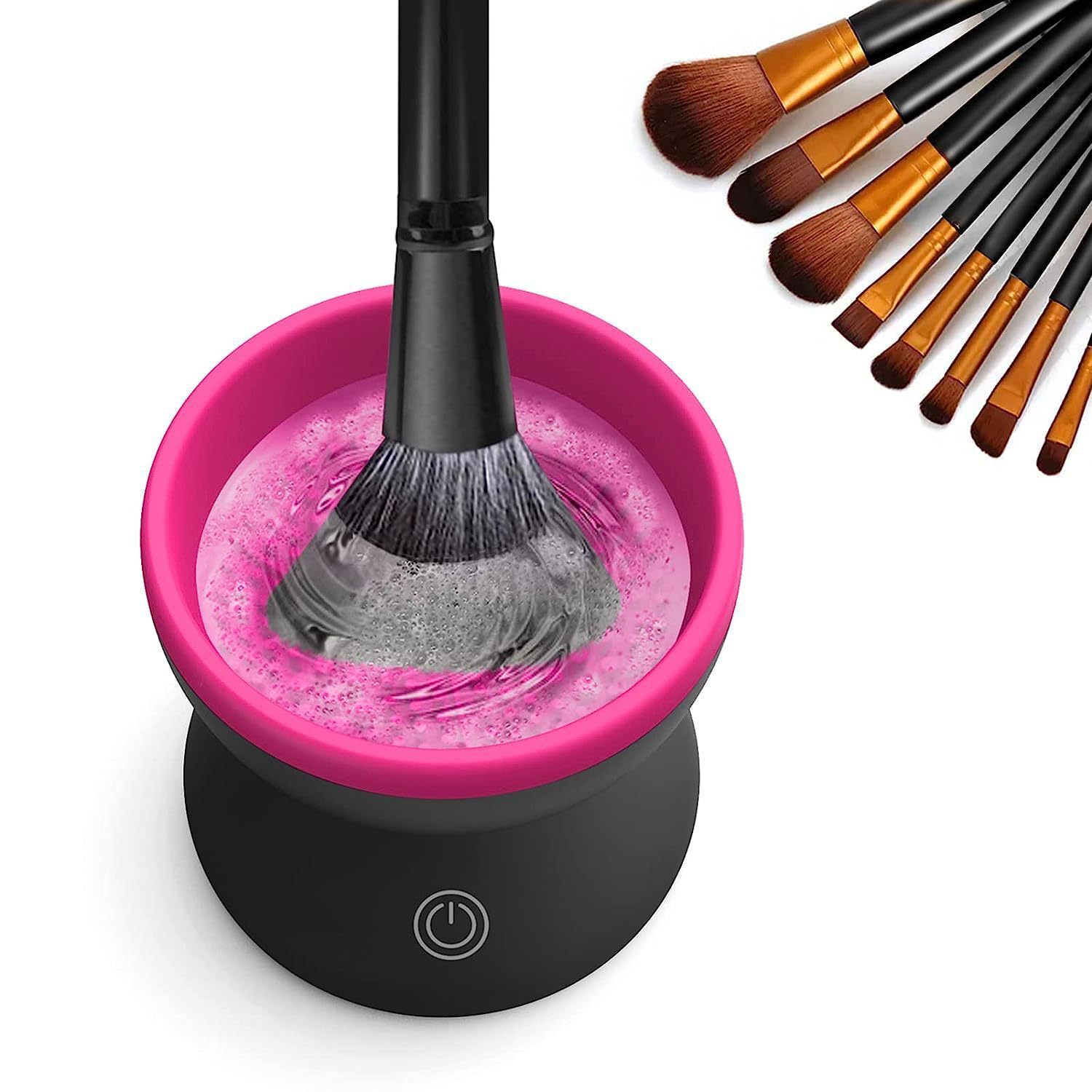 Electric Makeup Brush Cleaner Machine Portable Automatic USB Cosmetic Brush Cleaner Tools For All Size Beauty Makeup Brushes Set - Nyaabs