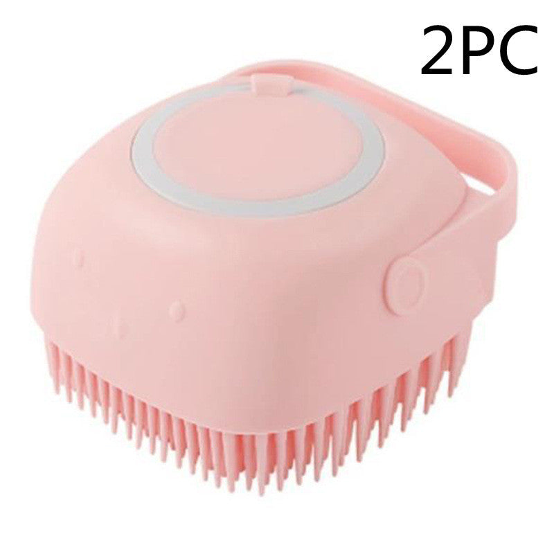 Silicone Dog Bath Massage Gloves Brush Pet Cat Bathroom Cleaning Tool Comb Brush For Dog Can Pour Shampoo Dog Grooming Supplies nyaabs.com