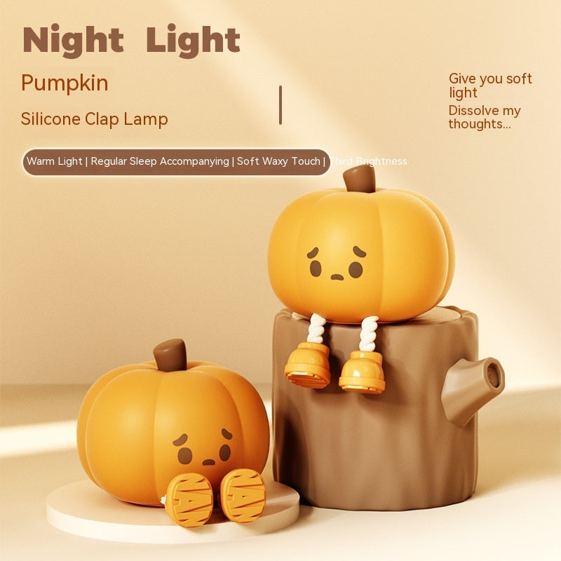 Home Decor Halloween Pumpkin Night Light Cute Soft Silicone Lamp Touch  Dimmable Rechargeable Bedside Decor Light Kids Gifts Halloween Decorations - Nyaabs