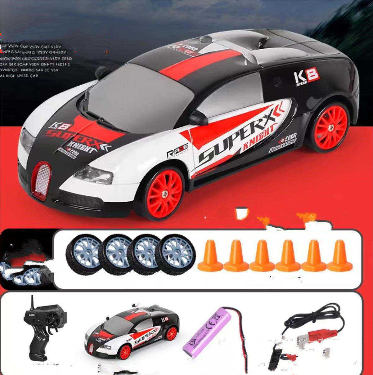 2.4G Drift Rc Car 4WD RC Drift Car Toy Remote Control GTR Model AE86 Vehicle Car RC Racing Car Toy For Children Christmas Gifts - Nyaabs