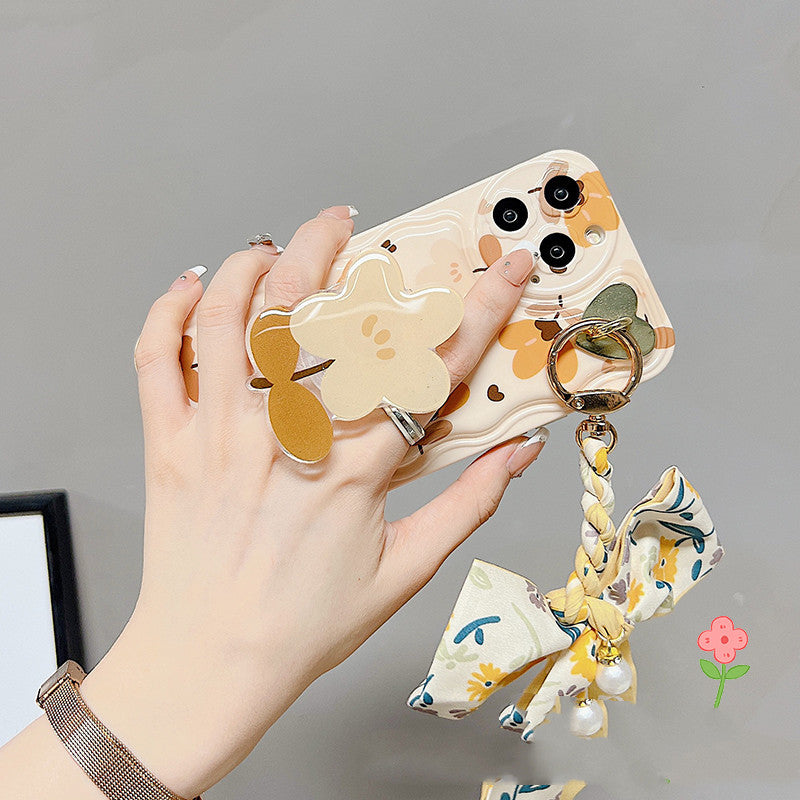 Autumn Leaves And Flowers With Bow Silk Scarf Phone Cases - Nyaabs