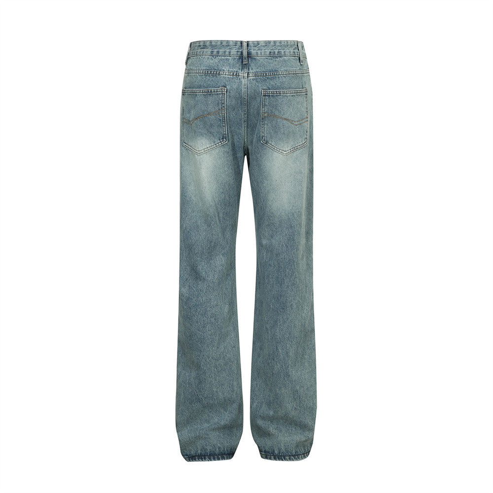 Street Fashion Jeans Men's Washed Loose - Nyaabs