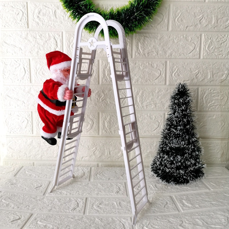 Climbing Ladder Electric Santa Claus Climbing Red Ladder Doll Toy - Nyaabs