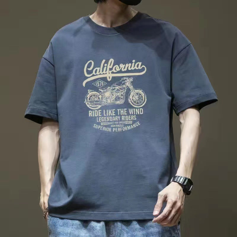 Men's American Retro Oversize Cotton T-shirt - Nyaabs