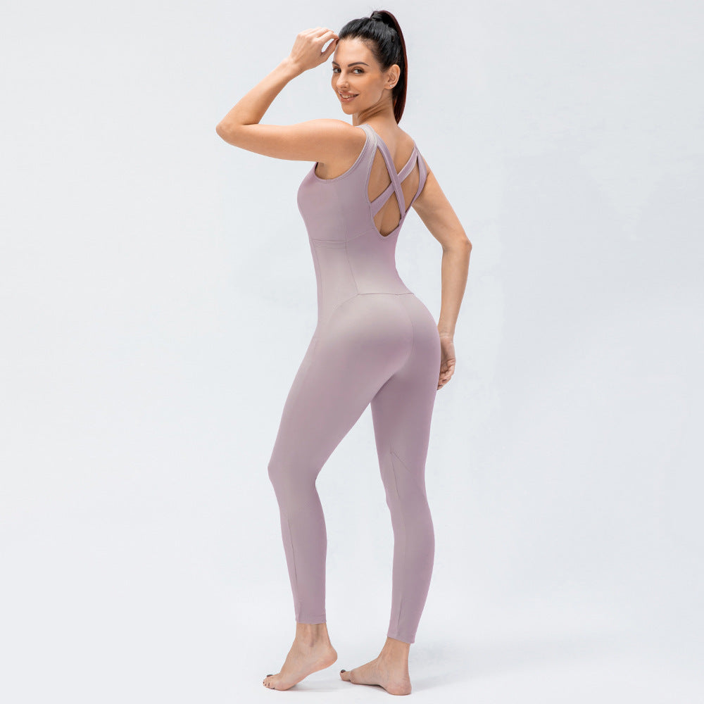 Women's Sexy Backless One Piece Sports One Piece Yoga Wear - Nyaabs